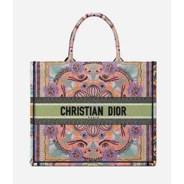 Dior包包 迪奧2021新款手提包 DS1286S多彩花購物袋單肩斜挎包