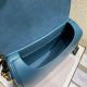 Dior包包 迪奧2021新款手提包 DS9320光面牛皮藍色大號單肩斜挎包