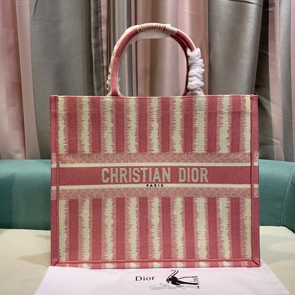 Dior包包 迪奧2021新款手提包 DS1286條紋大號小號購物袋單肩斜挎包