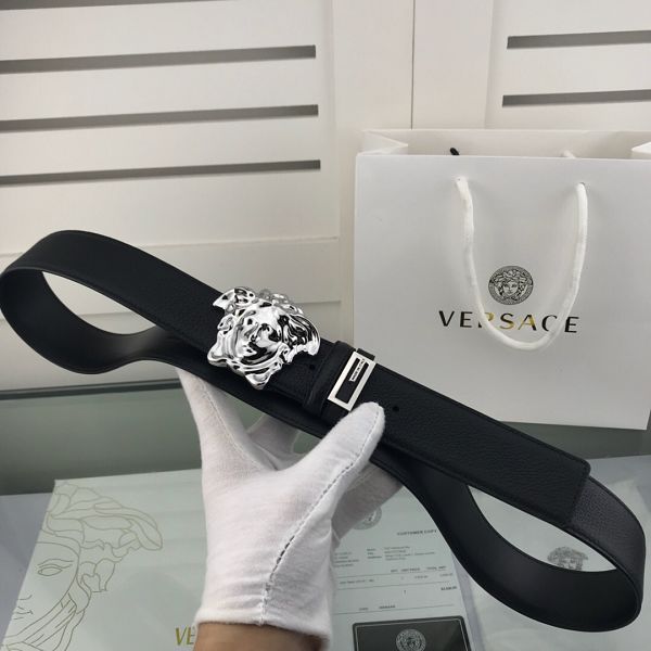versace皮帶專櫃 範思哲2018新款　HF70牛皮美人頭鋼扣時尚腰帶