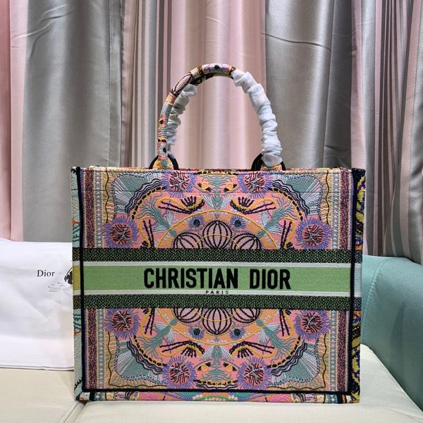 Dior包包 迪奧2021新款 DS1286多彩花購物袋單肩斜挎包