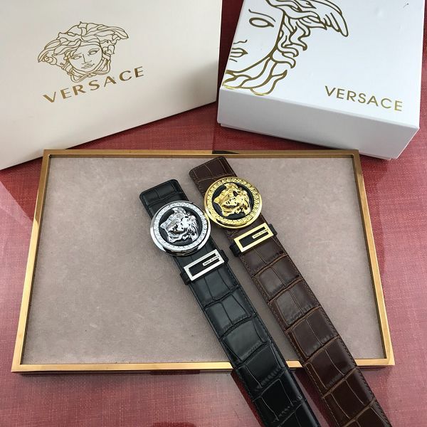 versace皮帶 範思哲2019新款 HF929001牛皮鱷魚紋時尚腰帶